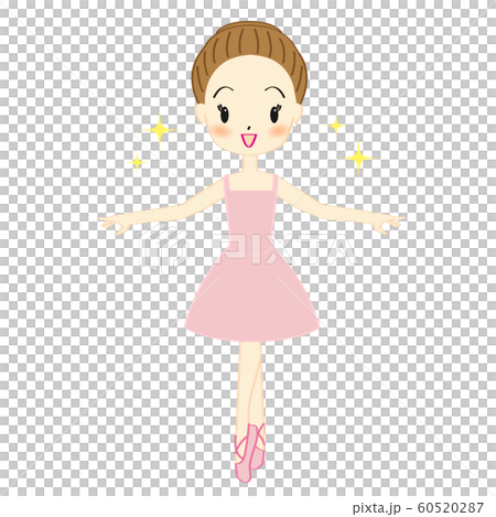 バレエを踊る女の子のイラスト 60520287