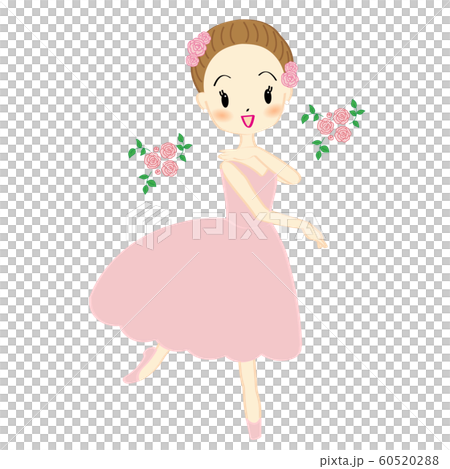 バレエを踊る女の子のイラスト バレエを踊る女の子のイラスト 60520288