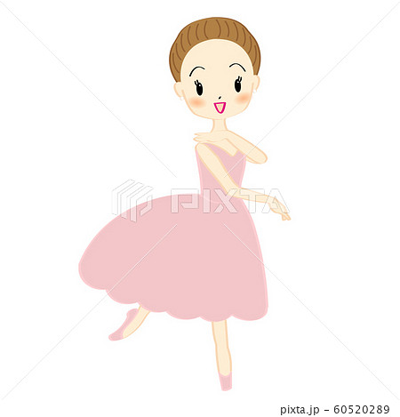 バレエを踊る女の子のイラストのイラスト素材 6052