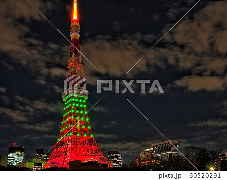 満月ダイヤモンドヴェール 東京タワーの写真素材