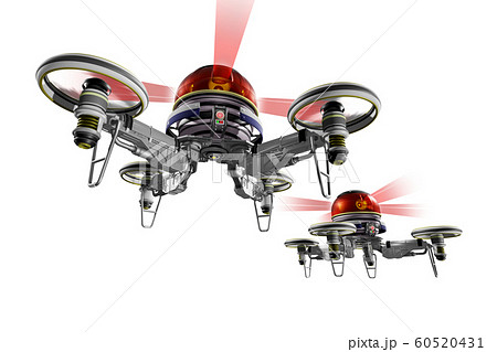 警察ドローン(編隊飛行:透過素材バージョン) 警察ドローン(編隊飛行:透過素材バージョン) 60520431