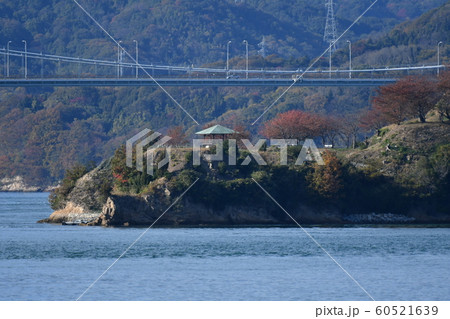 しまなみ海道・海賊の島・能島・望遠・十二月・快晴・紅葉 しまなみ海道・海賊の島・能島・望遠・十二月・快晴・紅葉 60521639