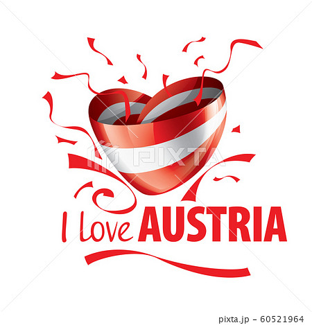 The national flag of the Austria and the inscription I love Austria. Vector illustration 60521964