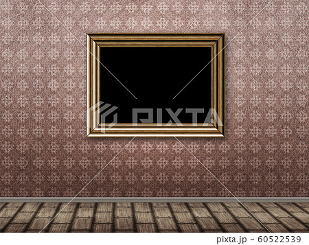 Old room with wooden photo frame Old room with wooden photo frame 60522539