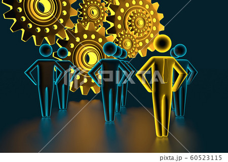 3d people - man, person in gear wheels. 3d rendering 3d people - man, person in gear wheels. 3d rendering 60523115