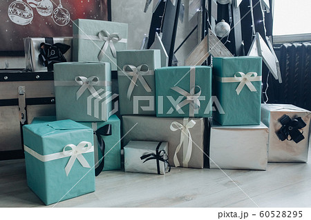 Pile of assortment of Christmas presents 60528295