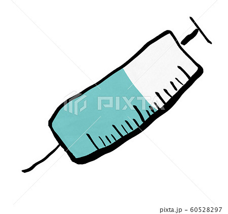 水色の液体の入った注射器 60528297