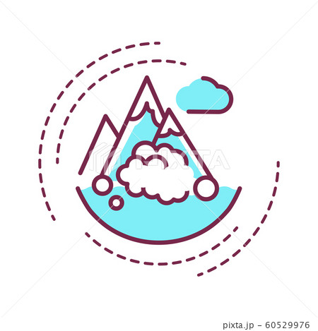 Avalanche color line icon. A natural disaster 60529976