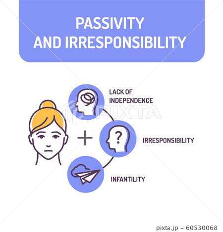 Passivity and irresponsibility color line icon. 60530068