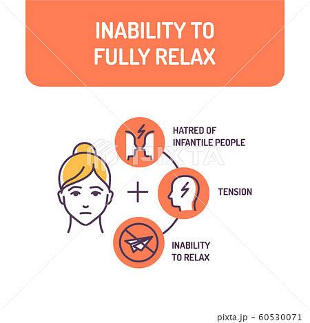 Inability to fully relax color line icon. Stress Inability to fully relax color line icon. Stress 60530071