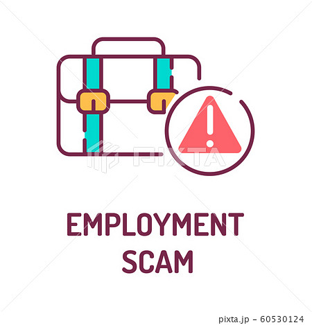 Employment scam color line icon on white Employment scam color line icon on white 60530124