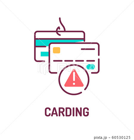 Banking scam color line icon. Credit card Banking scam color line icon. Credit card 60530125