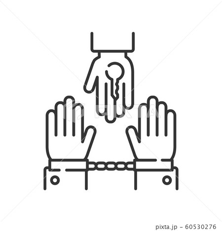 Criminal court line black icon. Judicial verdict 60530276