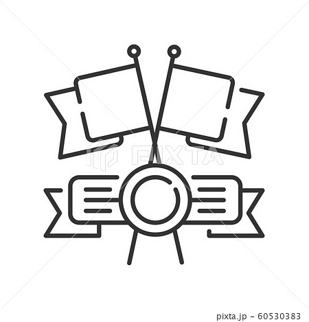 Victory flags color line icon. Championship. Goalのイラスト素材 [60530383] - PIXTA