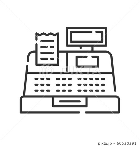 Cash register line color icon. Commerce sign. 60530391