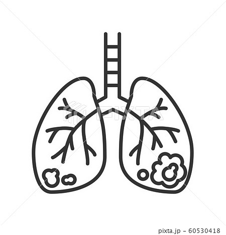 Lungs cancer line black icon. Human organ concept. 60530418