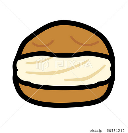 シンプルなシュークリームのイラストのイラスト素材