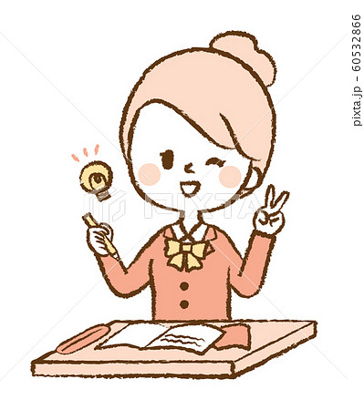 女子高生 学生 中学生 高校生 Vサイン 喜ぶ 勉強 ピース イラストのイラスト素材