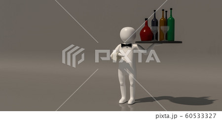 3d illustrator group of career symbols on a gray 60533327