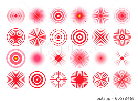 Red Pain Circle Painful Target Mark Pain Area のイラスト素材