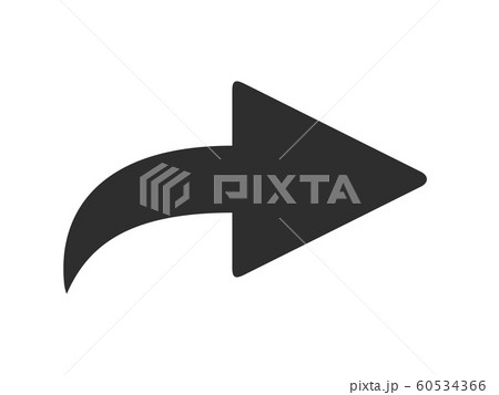 Forward icon. Forwarded email arrow, curved right pointer and share icon vector symbol 60534366