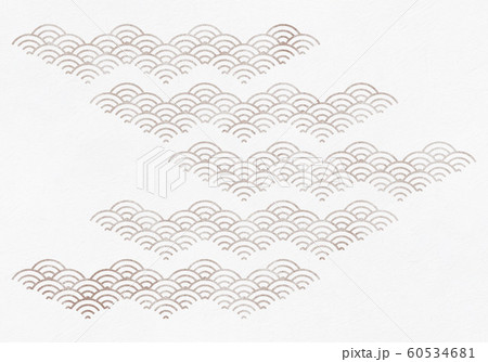 背景 青海波 波 海 伝統 模様 和風 和柄 図案 壁紙 素材 テクスチャー 茶 ブラウンのイラスト素材