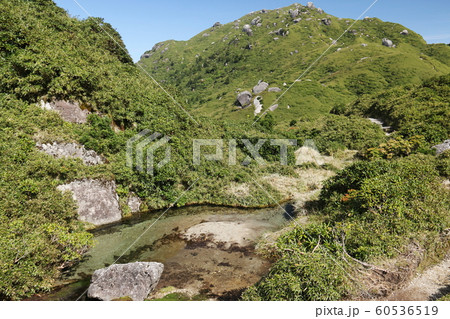 屋久島 最高峰宮之浦岳 翁岳水場からの眺望 屋久島 最高峰宮之浦岳 翁岳水場からの眺望 60536519