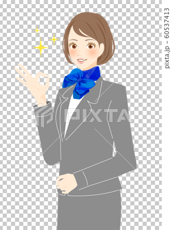 受付 案内 アドバイザー 百貨店で働く女性のイラスト素材