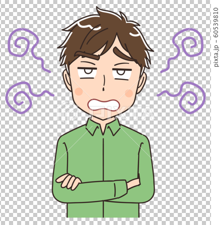 若い男性 マンガ コミカル イラスト 60539810