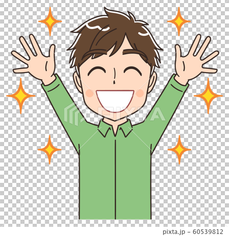 若い男性 マンガ コミカル イラストのイラスト素材