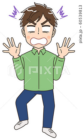若い男性 マンガ コミカル イラスト 60539813