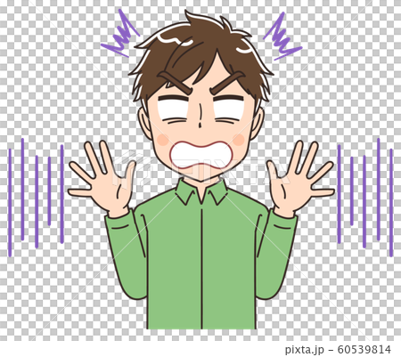 若い男性 マンガ コミカル イラスト 60539814