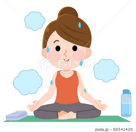 Hot Yoga Rakuza Pose Female Illustration Stock Illustration