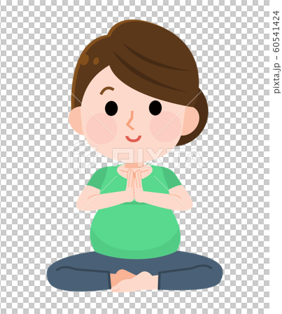 マタニティヨガ　女性　イラスト 60541424