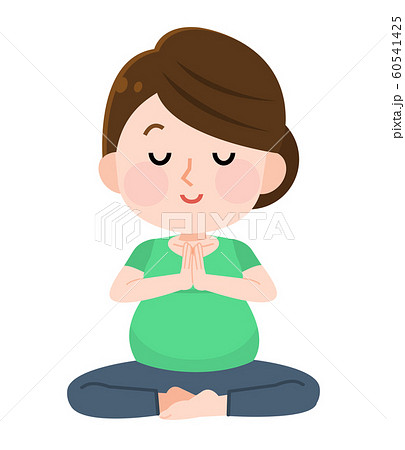 マタニティヨガ 女性 イラスト マタニティヨガ 女性 イラスト 60541425