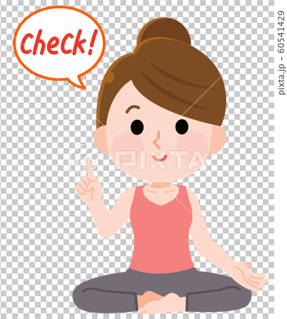 ヨガ　チェックポイント　女性　イラスト 60541429