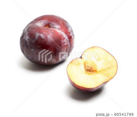 red plum fruit isolated on white red plum fruit isolated on white 60541799