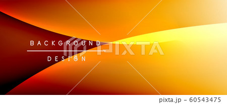 Wave liquid style lines with shadows and light on gradient background. Trendy simple fluid color gradient abstract background with dynamic straight shadow line effect 60543475