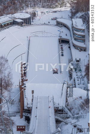 Ski Jump Stadium covered with snow in winter season 60543532