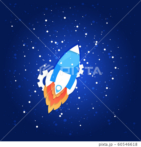 space rocket flying in sky launch to moon concept 60546618