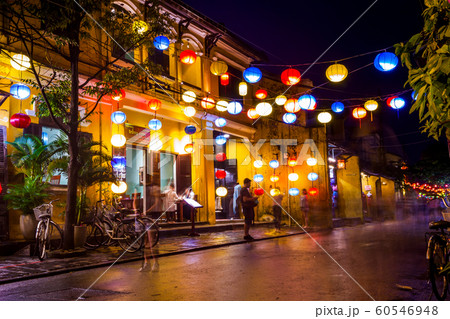 Hoi An, Vietnam - Crowd of people in the evening on the street in Hoi An, Vietnam 60546948