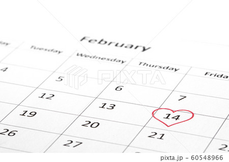 Valentine's day marked on calendar 60548966