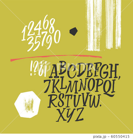 Handwritten font. Script. Latin calligraphic set 60550415