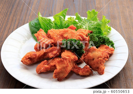 鶏肉の天ぷら、鶏天、とり天 60550653