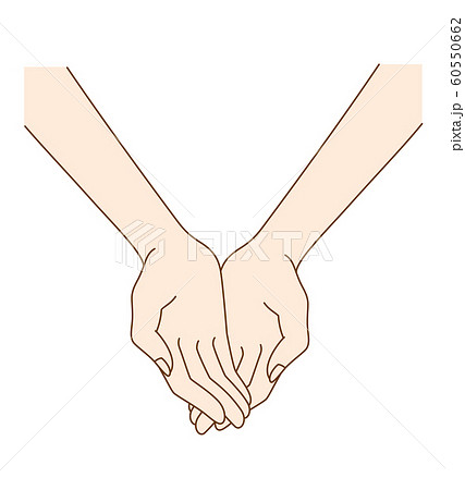 Hand Of Woman Scooping With Both Hands Stock Illustration