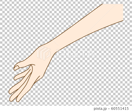 手を差し出す女性の手元 60551415