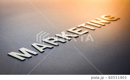 Word marketing written with white solid letters Word marketing written with white solid letters 60551903