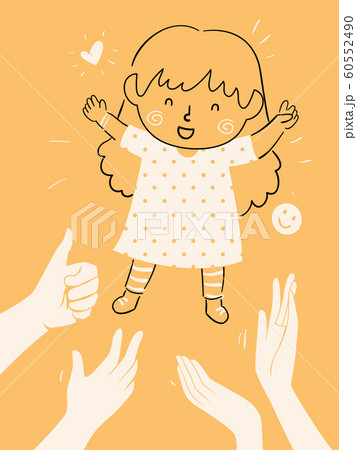 Kid Girl Child Raising Praise Validation 60552490
