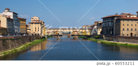 Ponte Vecchio bridge over Arno river in Florence, Ponte Vecchio bridge over Arno river in Florence, 60553211