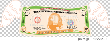 錢美元五美元鈔票美國 錢美元五美元鈔票美國 60553402